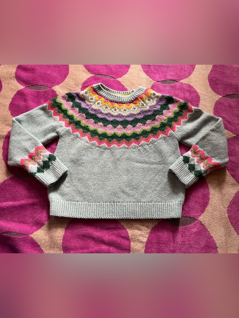 3-4Y Mini Boden Millie Macintosh Eleanor Fair Isle Sweater - Picture 2 of 13